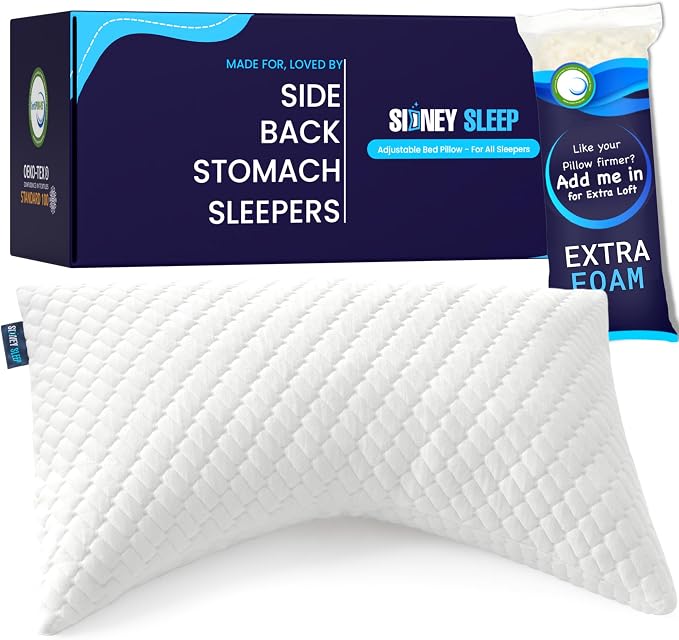 The Sidney Sleep Pillow offers a silky feel, perfect for Side Sleepers, back, and stomach sleepers seeking restful sleep.