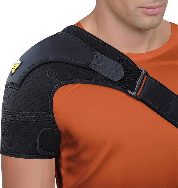 FIGHTECH Shoulder Brace provides support to hold and stabilize the shoulder comfortably and securely.