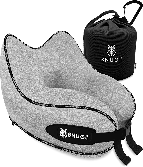 The SNUGL Travel Pillow offers adults cozy support, making it ideal for comfortable travel and relaxation on the go.
